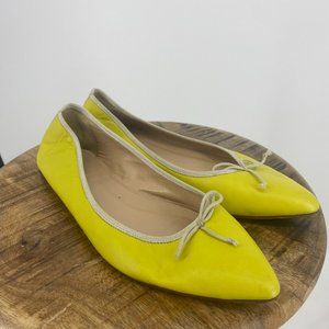 J. Crew | Size 8. Yellow Genuine Leather Flats